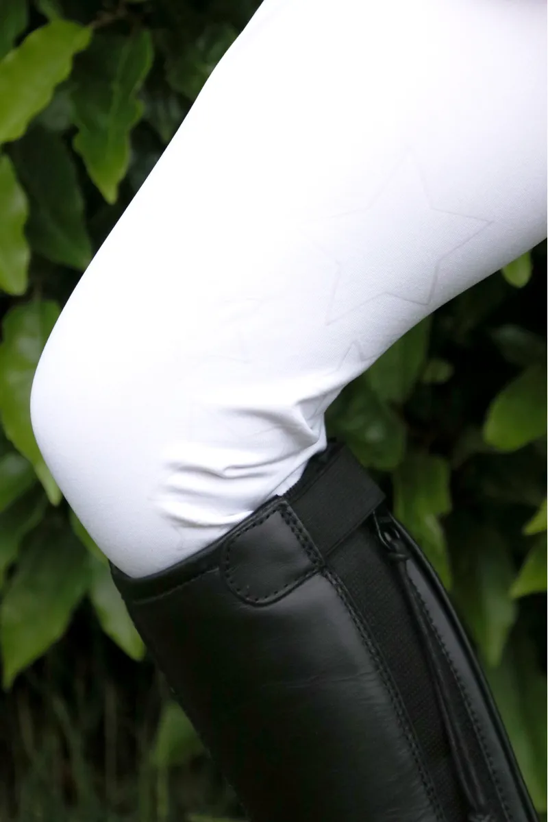 Hy Equestrian Stella Children's Riding Tights - White-1